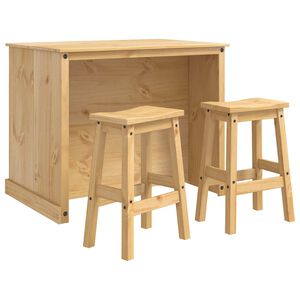 vidaXL Ensemble Cuisine &Icirc;lot avec porte 3 pcs Cire de Miel Pin massif