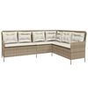 vidaXL Canap&eacute; de jardin avec coussins forme de L beige r&eacute;sine tress&eacute;e