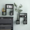 vidaXL &Eacute;tag&egrave;res murales 2 pcs noir 50x15x50 cm bois d'ing&eacute;nierie