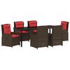 vidaXL Ensemble de salle &agrave; manger pour jardin 7 pc Marron Poly rotin