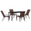 vidaXL Ensemble de salle &agrave; manger pour jardin 5 pc Marron et Noir