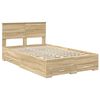 vidaXL Cadre de lit Ch&ecirc;ne Sonoma 135 x 190 cm Bois d'ing&eacute;nierie
