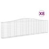 vidaXL Paniers &agrave; gabions arqu&eacute;s 8 pcs 400x30x100/120 cm Fer galvanis&eacute;