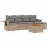vidaXL Salon de jardin avec coussins 6pcs m&eacute;lange beige r&eacute;sine tress&eacute;e