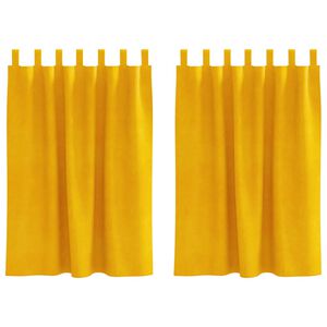 vidaXL Rideaux occultants 2 pcs Jaune moutarde 140 x 140 cm Velours
