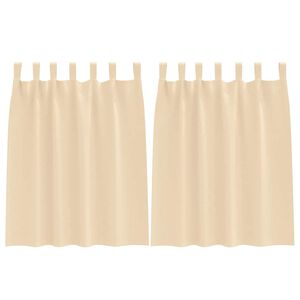 vidaXL Rideaux occultants avec anneaux 2 pc Cr&egrave;me 140 x 140 cm