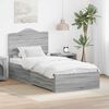 vidaXL Cadre de lit Gris Sonoma 100 x 200 cm Bois d'ing&eacute;nierie