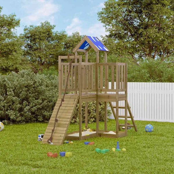 vidaXL Aire de jeux d'ext&eacute;rieur bois de pin impr&eacute;gn&eacute;