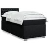 vidaXL Sommier &agrave; lattes de lit avec matelas Noir 100x200 cm Tissu