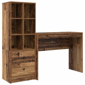 vidaXL Bureau Bois ancien 145,5 x 40 x 127 cm 2 pc
