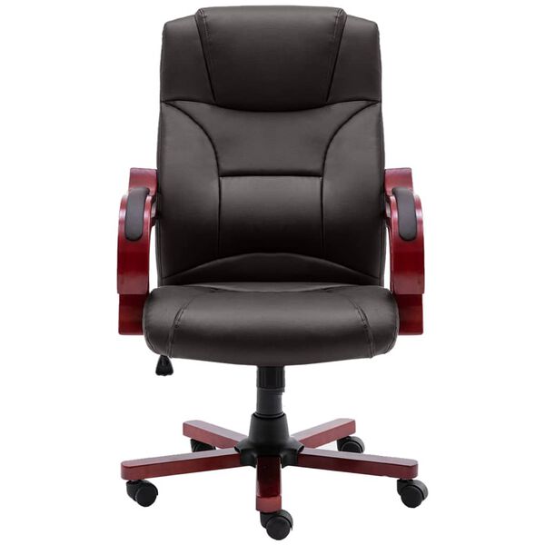 vidaXL Chaise de bureau Marron Cuir v&eacute;ritable