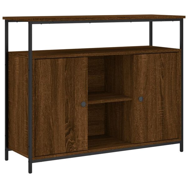 vidaXL Buffet ch&ecirc;ne marron 100x35x80 cm bois d'ing&eacute;nierie