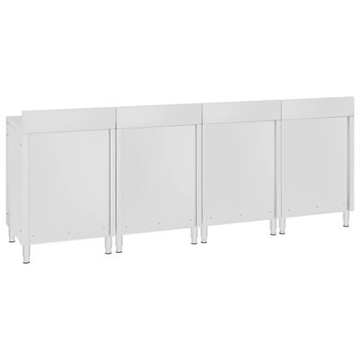 vidaXL Table de travail commerciale avec armoire 240x60x96 cm Inox