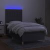 vidaXL Sommier &agrave; lattes de lit avec matelas et LED Gris fonc&eacute; 80x200cm