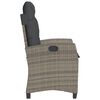 vidaXL Ensemble de bistro 3 pcs avec coussins gris r&eacute;sine tress&eacute;e