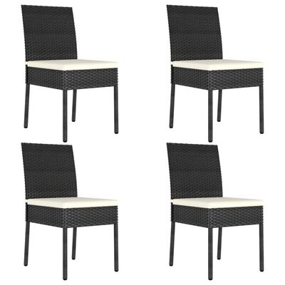 vidaXL Ensemble à manger de jardin 5 pcs Résine tressée Noir