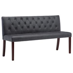 vidaXL Banc 148,5 cm Gris Similicuir daim