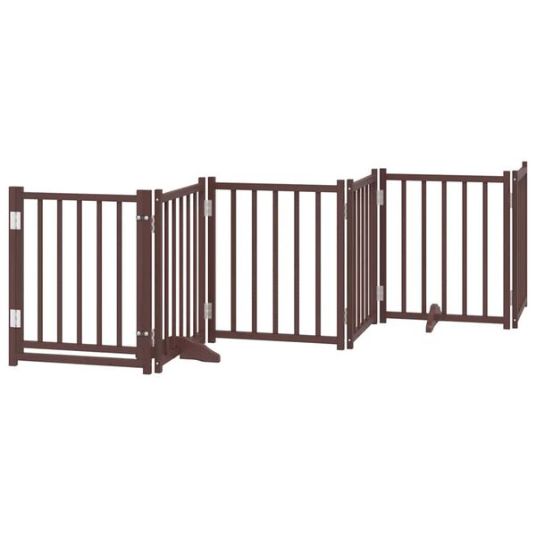 vidaXL Barrière pour chien porte pliable 9 panneaux bois de peuplier