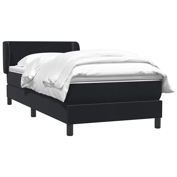 vidaXL Sommier &agrave; lattes de lit avec matelas noir 90x220 cm velours