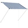 vidaXL Auvent r&eacute;tractable 100x150 cm Bleu et blanc