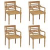 vidaXL Chaises Batavia lot de 4 Bois de teck solide