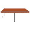 vidaXL Auvent manuel r&eacute;tractable avec LED 450x300 cm Orange et marron