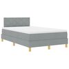 vidaXL Lit &agrave; ressort LED avec matelas Gris clair 120 x 200 cm tissu
