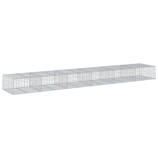vidaXL Panier gabion avec couvercle 600x100x50 cm fer galvanis&eacute;