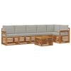 vidaXL Ensemble de canap&eacute;s d'ext&eacute;rieur 7 pc Gris Naturel et Clair
