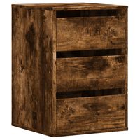 vidaXL Commode d'angle chêne fumé 40x41x58 cm bois d'ingénierie