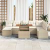 vidaXL Ensemble de canap&eacute; de jardin 9 pcs Beige Poly rotin