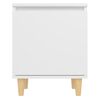 vidaXL Tables de chevet avec pieds en bois 2 pcs Blanc 40x30x50 cm