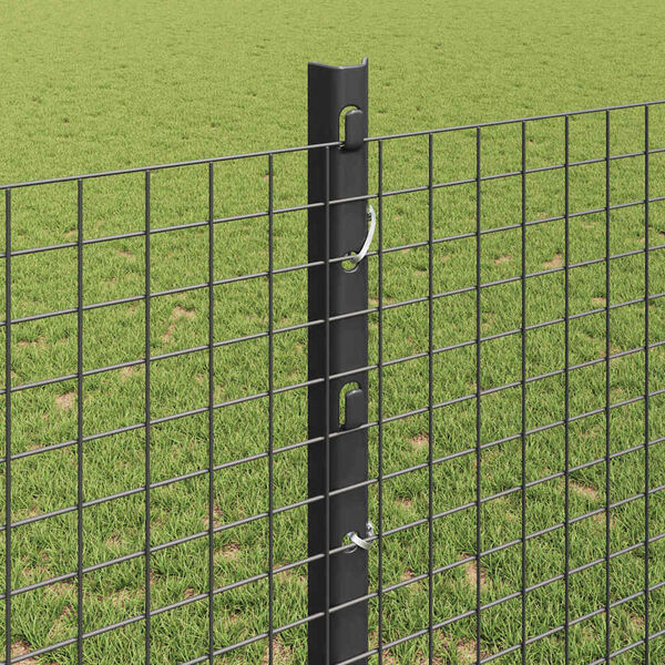 vidaXL Cl&ocirc;ture avec poteau Gris 1,2 x 10 m Acier et PVC
