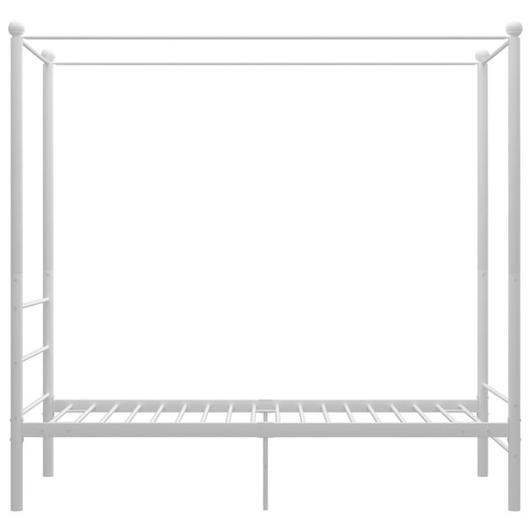vidaXL Cadre de lit à baldaquin sans matelas blanc métal 90x200 cm