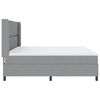 vidaXL Lit &agrave; ressorts avec matelas Gris clair 200 x 200 cm tissu
