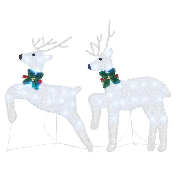 vidaXL Rennes LED 2 pcs Blanc Froid tissu
