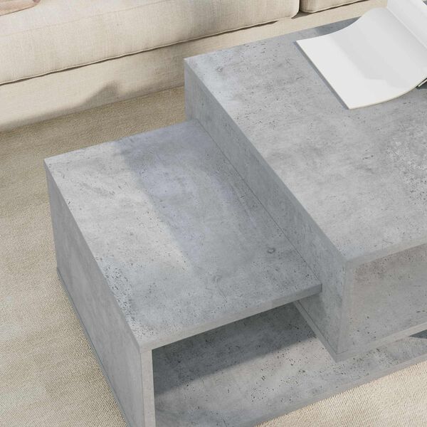 vidaXL Table basse Gris b&eacute;ton 105 x 50 x 32,5 cm Bois d'ing&eacute;nierie