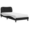 vidaXL Lit avec matelas Hvar noir et blanc 80x200 cm similicuir
