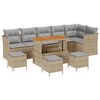 vidaXL Ensemble de canap&eacute; de jardin 10 pcs Beige polyrotin