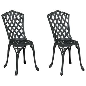 vidaXL Chaise de jardin 2 pcs Noir 39 x 40 x 87cm Aluminium