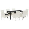 vidaXL Ensemble de salle &agrave; manger pour jardin 7 pcs Blanc Poly rotin