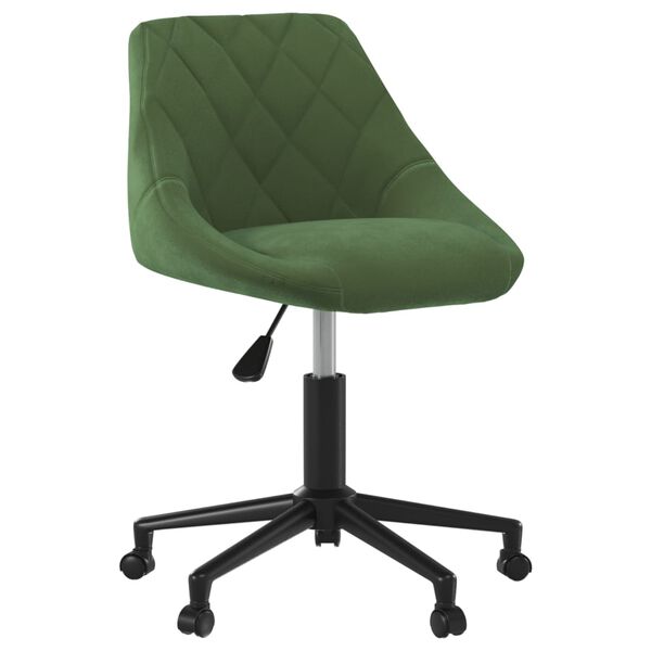 vidaXL Chaise pivotante de bureau Vert foncé Velours