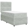vidaXL Lit boxspring avec matelas Gris clair 90 x 200 cm Velours