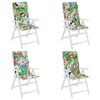 vidaXL Coussins de chaise &agrave; dossier haut lot de 4 multicolore