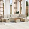 vidaXL Ensemble de canap&eacute; de jardin 9 pcs Beige Poly rotin