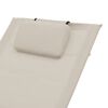 vidaXL Chaise longue avec oreiller Cr&egrave;me Textil&egrave;ne