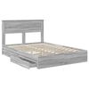 vidaXL Lit de Rangement Gris Sonoma 160 x 200 cm Bois d'ing&eacute;nierie