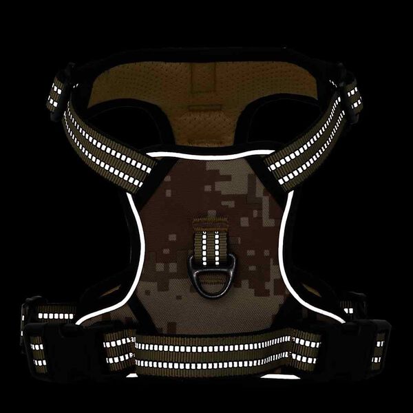 vidaXL Harnais pour chien avec bandes r&eacute;fl&eacute;chissantes r&eacute;glables L