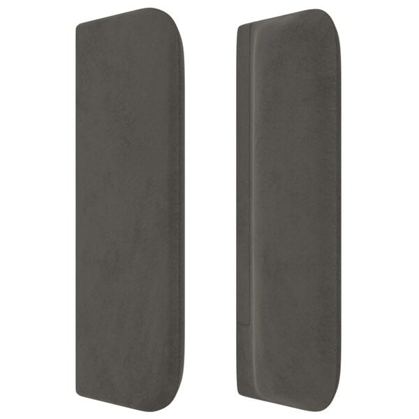 vidaXL T&ecirc;te de lit avec oreilles Gris fonc&eacute; 93x16x78/88 cm Velours