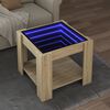vidaXL Table basse avec LED ch&ecirc;ne sonoma 53x53x45 cm bois d'ing&eacute;nierie